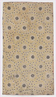 Sheet with overall pattern of flowers and dots, 19th century.