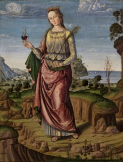 Holy martyr (Saint Ursula?), 1490s. Creator: Santi, Giovanni (ca 1435-1494).