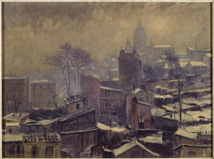 Snow on the scrubland of Montmartre, in 1905.