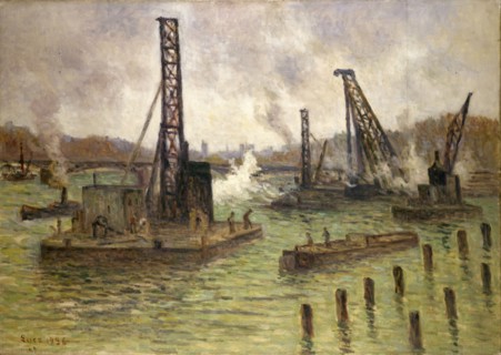 Works on the Seine, at Pont des Saints-Peres, 1936.