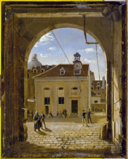 Sainte-Barbe college courtyard, rue de Reims, c1824.