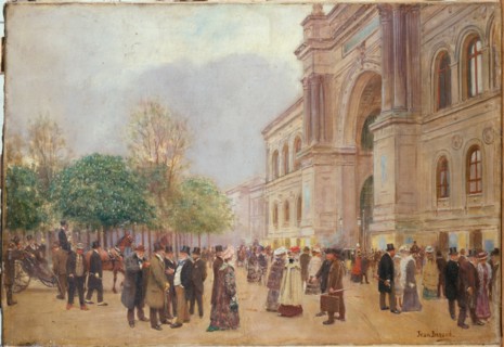 Leaving the Salon, at the Palais de l'Industrie, c1890.