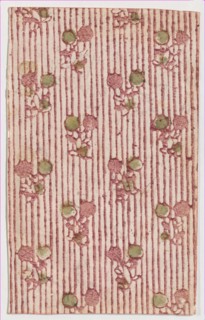 Sheet with overall striped pattern with circles, 19th century.