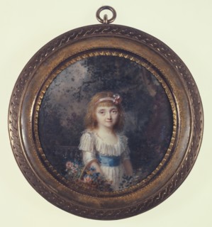 Portrait of a little girl in a park, c1785.