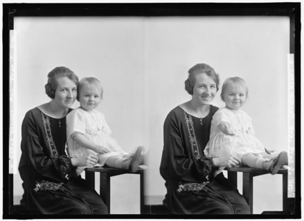 Mrs. Fred J. Scheel and child, between 1930 and 1950.