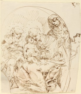 Holy Family with Saint Anne and Female Head in Profile.