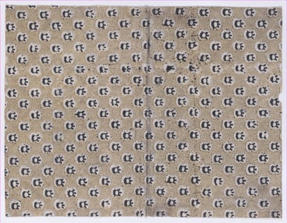 Book cover with overall dot and abstract pattern, 19th century.