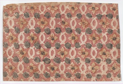 Sheet with overall lattice pattern with rosettes, 19th century.