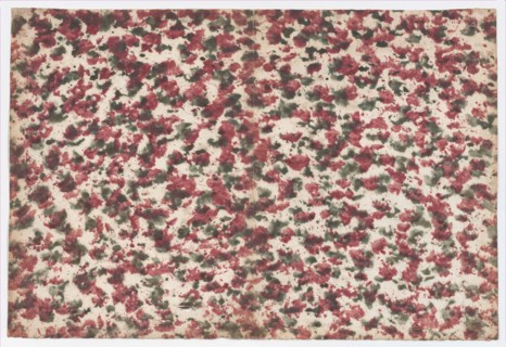 Sheet with overall green and red splotchy design, 19th century.