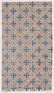 Sheet with an overall pattern of dots and squares, 19th century.