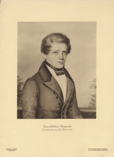 Portrait of Bismarck as a youth, probably from 1836, 1890. Private Collection.
