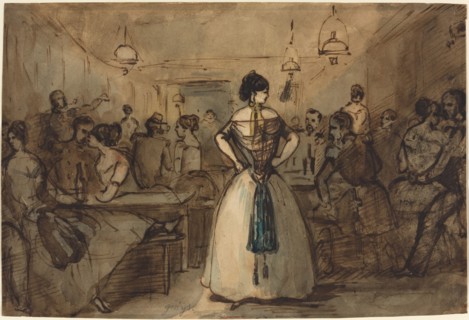 Officers and Courtesans in an Interior, 19th century.