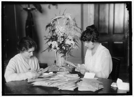 Miss Leech with Miss Fleigleman, between 1914 and 1917.
