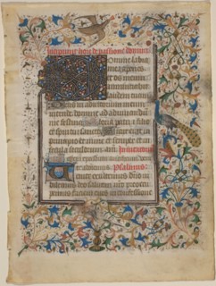 Manuscript Leaf from a Book of Hours (incip. Passionis), 1390.