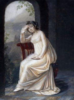 Full length portrait of a woman holding a letter, c1800.