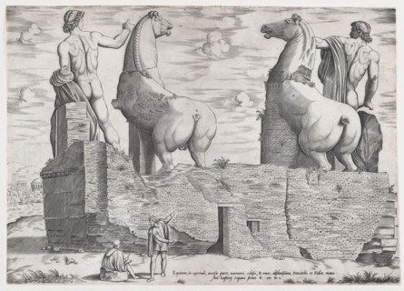 View of the Back of Statues of the Dioscuri at the Quirinal, 1550.