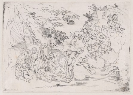 The death of Saint Pellegrino surrounded by many putti, 1700-1800.