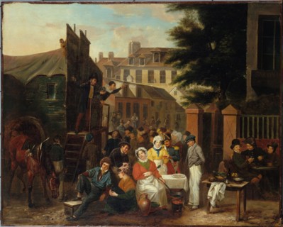 Fairground parade, 1834.