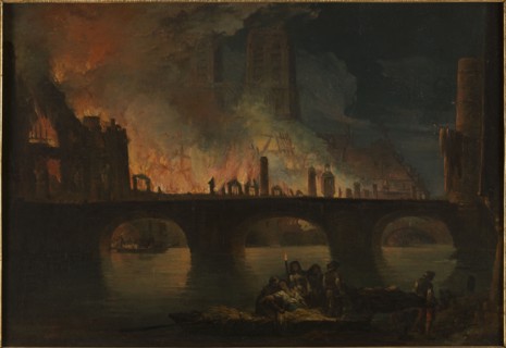 The fire at Hotel Dieu, in 1772, c1772.