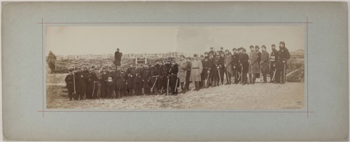 Panorama: group portrait of soldiers, 1870.
