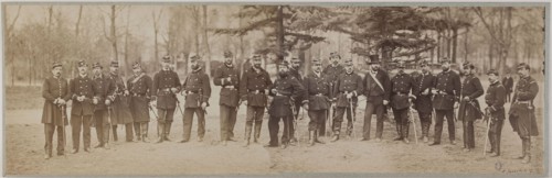 Panorama: group portrait of soldiers, 1870.