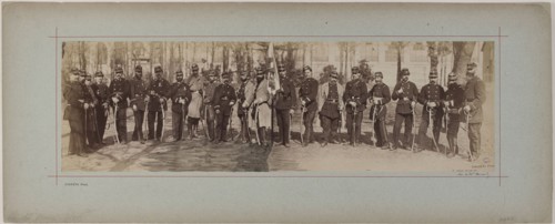 Panorama: group portrait of soldiers, 1870.