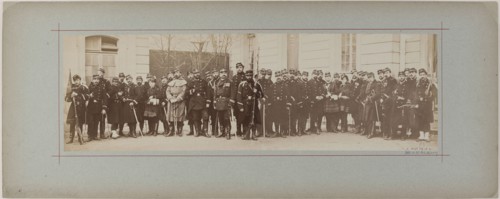 Panorama: group portrait of soldiers, 1870.