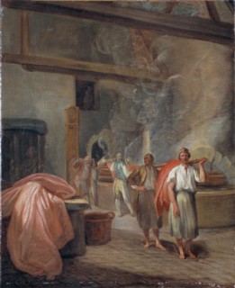 Intérieur d'un atelier de teinture, aux Gobelins, c1760.