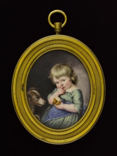 Portrait of a little girl with a dog, between 1790 and 1800.