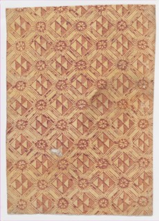 Sheet with overall pattern of triangles and rosettes, 19th century.