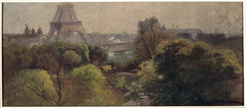 Eiffel Tower, seen from the Delessert garden, 1903.