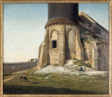 The church of Montmartre, with the Chappe telegraph tower, c1825.