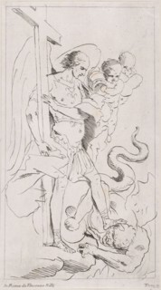 Saint Michael the Archangel crushing the demon underfoot, 1700-1800.