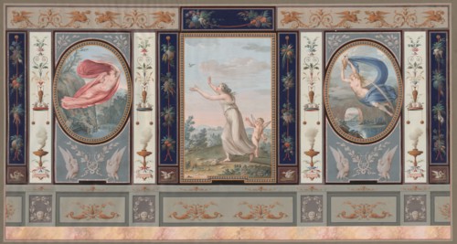 Elaborate Wall Decoration with Endymion and Hebe, c. 1800.