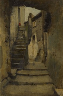 Escalier dans une ruelle à Rome, between 1859 and 1864.