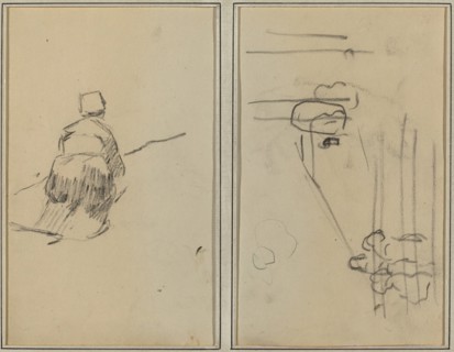 A Breton Woman Walking; Sketch with Stairs [verso], 1884-1888.
