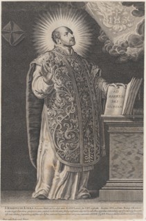Saint Ignatius Loyola, standing and holding an open book, ca. 1630-54.