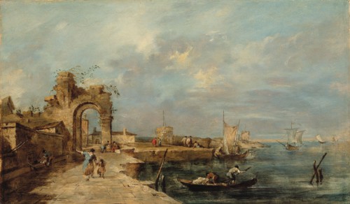 Caprice, with a ruined arch and seaport.