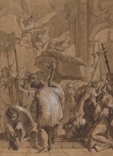 Funeral Procession of a Saint with Angels, 18th century.
