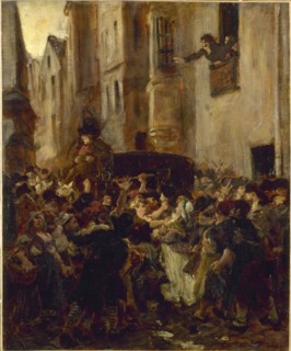 Arrest of Charlotte Corday, after the murder of Marat, c1853.