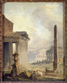 Ruines romaines, le Forum avec le Colisée et l'Obélisque, c1765.