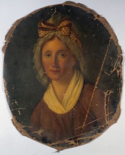 Portrait of a woman from the revolutionary era, between 1789 and 1799.
