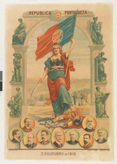 The proclamation of the Portuguese Republic on 5 October 1910, 1910. Private Collection.