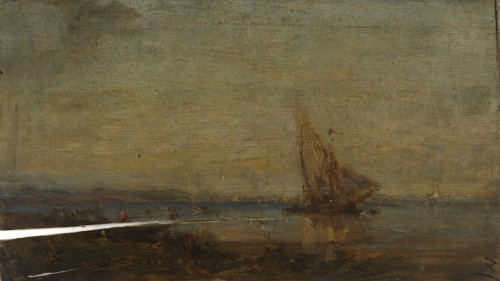 Devant Martigues, la voile jaune, c.1875.