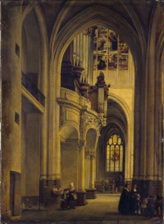 Interior view of Saint-Gervais-Saint-Protais church, c1838.