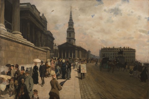 The National Gallery and St. Martin's Church (London), c1878.