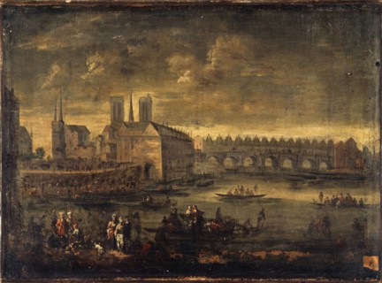 The city and Pont Saint-Michel, around 1650, current 4th arrondissement.