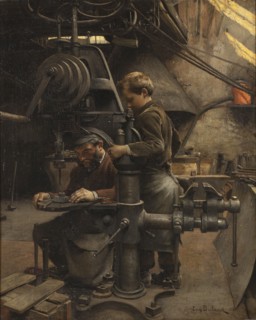Un Patron (The lesson of the Apprentice) , 1888. Creator: Buland, Jean-Eugène (1852-1926).