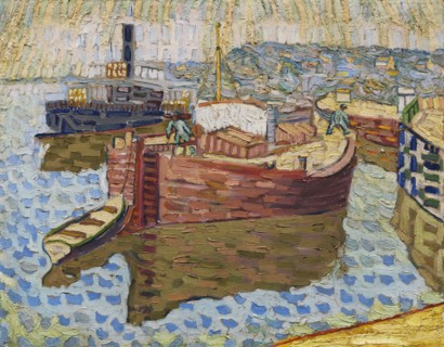 Houseboats on the Dnieper, 1907. Private Collection.