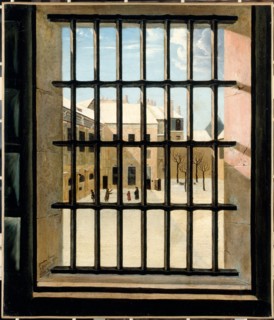 Courtyard of the Grande-Force prison seen from a cell, 1821.